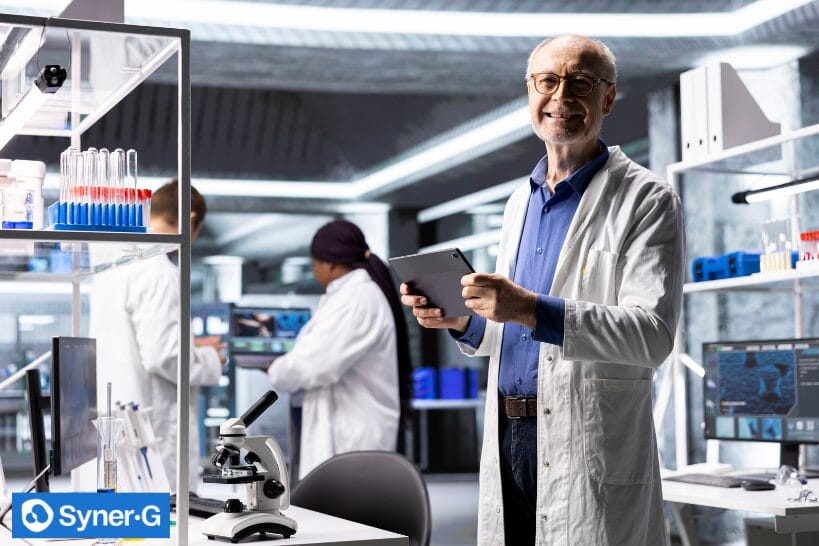 Infographic titled “AI Tools in Pharma Quality” highlighting predictive deviations, intelligent CAPA, and real-time monitoring, with feature and impact callouts