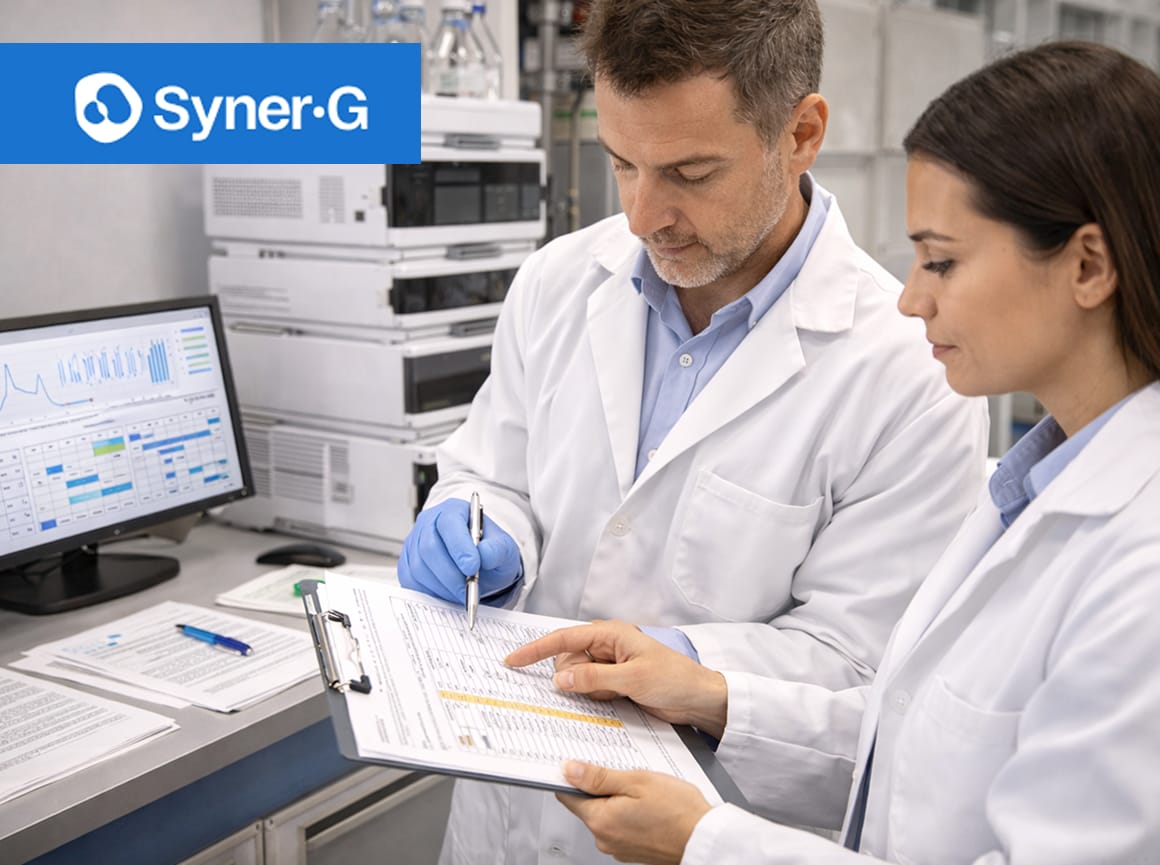 scientists reviewing CMC data and laboratory results during biopharmaceutical development process
